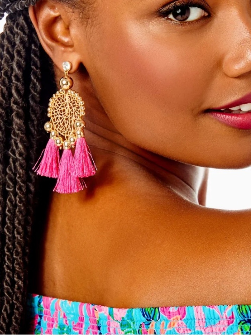 💕🌸🌊 Lilly Pulitzer Sea Dreamer Earring Aura Pink